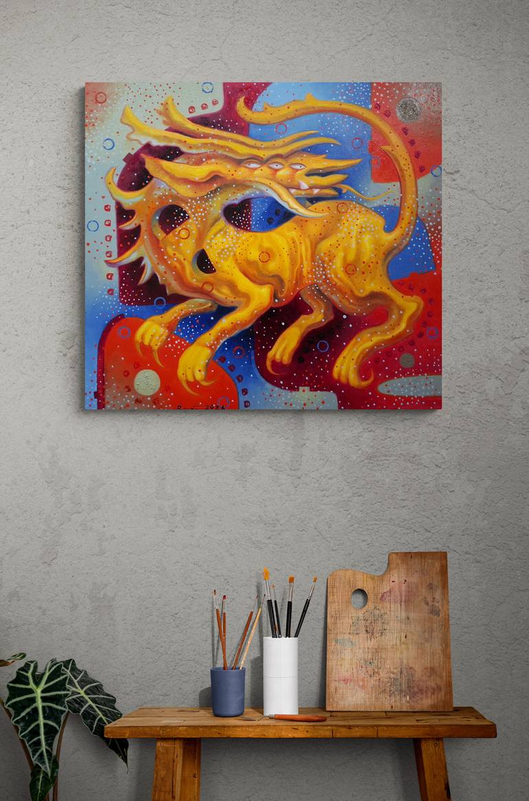 Original Abstract Animal Painting by Serhii Voichenko