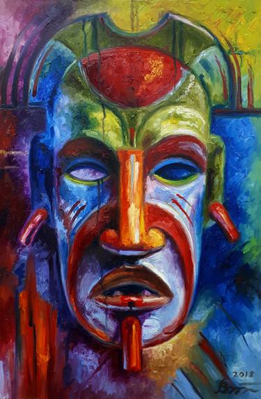 Colorful mask of Tribal shaman thumb