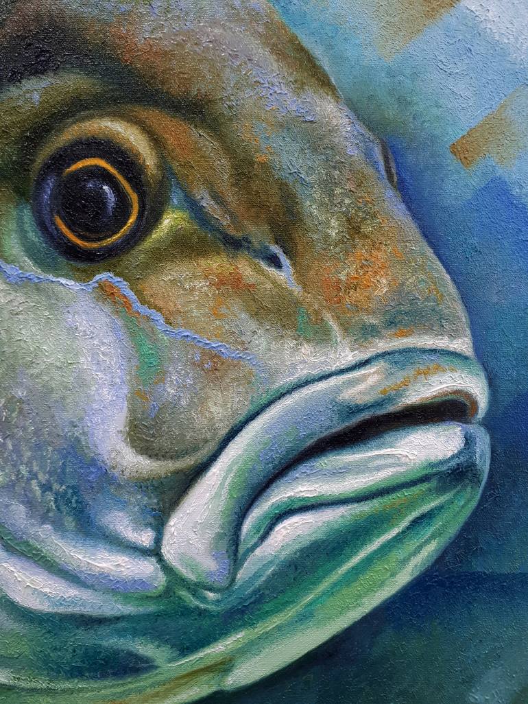 Original Art Deco Fish Painting by Serhii Voichenko