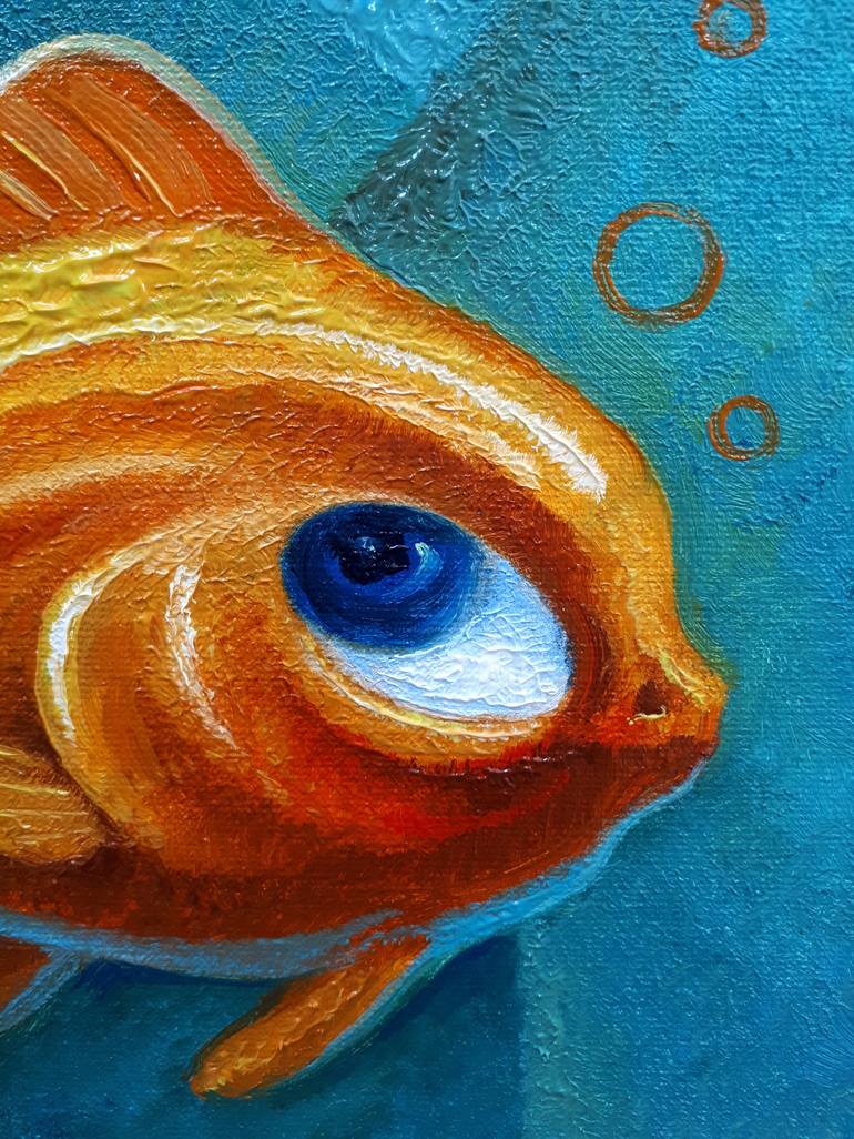 Original Art Deco Fish Painting by Serhii Voichenko