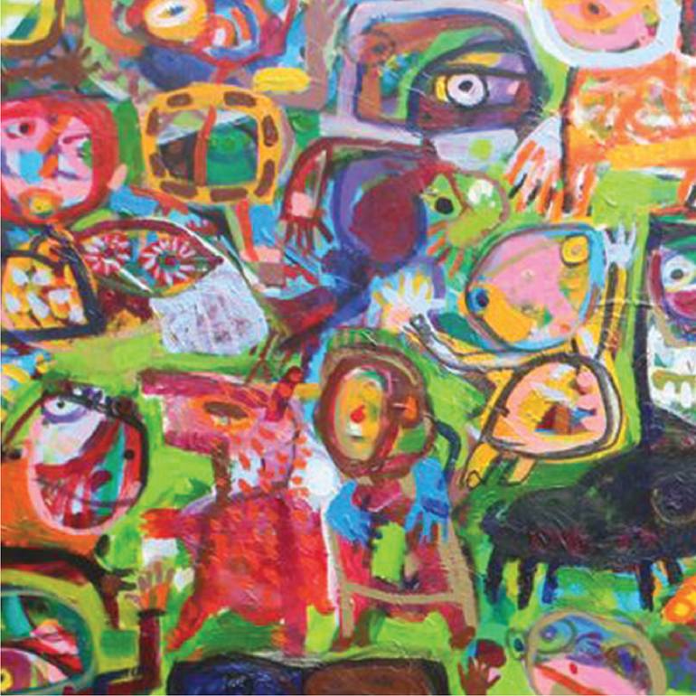 Original Abstract Children Painting by Long Luu Vu