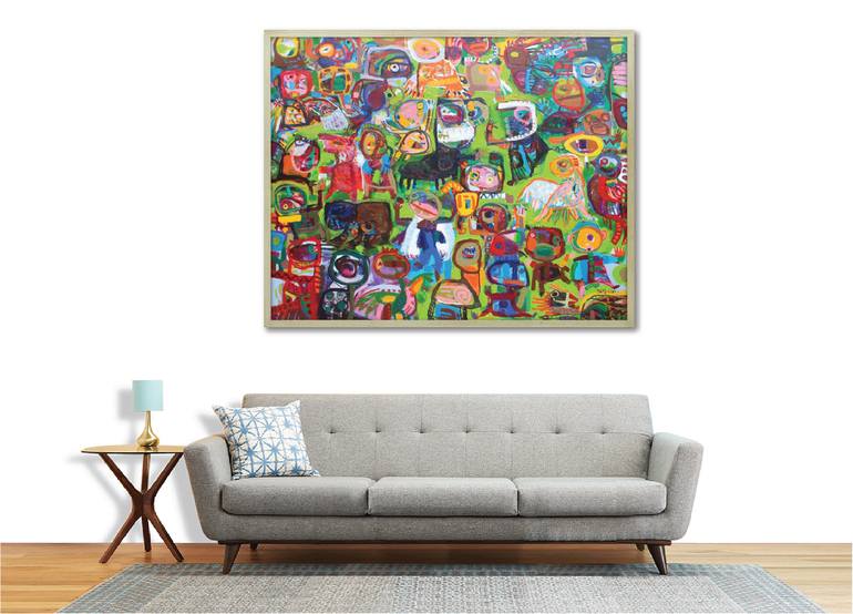 Original Abstract Children Painting by Long Luu Vu