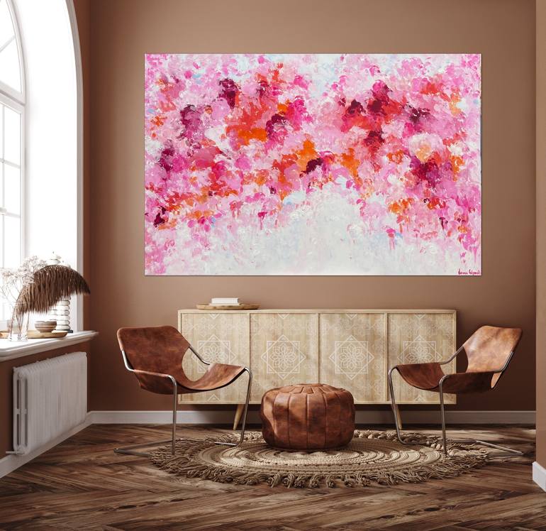 Original Abstract Expressionism Floral Painting by Ivana Gigovic