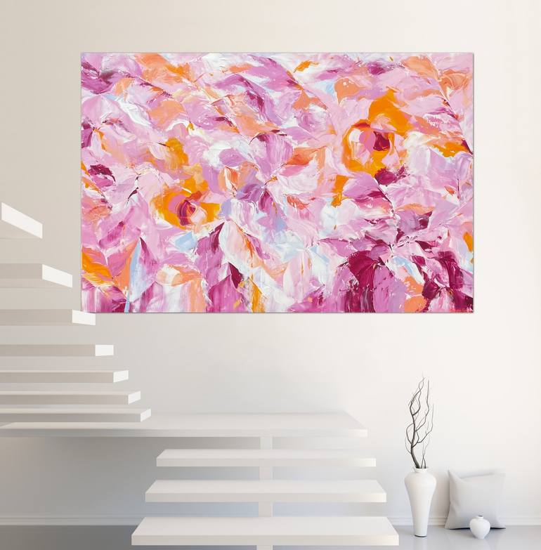 Original Abstract Expressionism Floral Painting by Ivana Gigovic