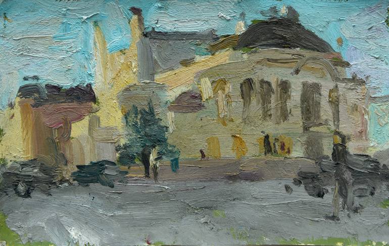 Original Architecture Painting by Yehor Antsyhin | Documentary Art on Other | Opera theatre