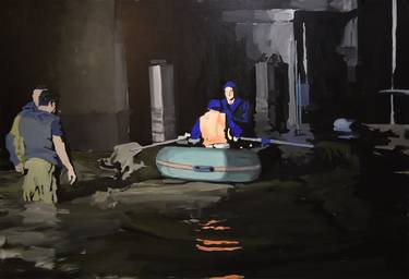 Original Figurative Boat Paintings by Yehor Antsyhin