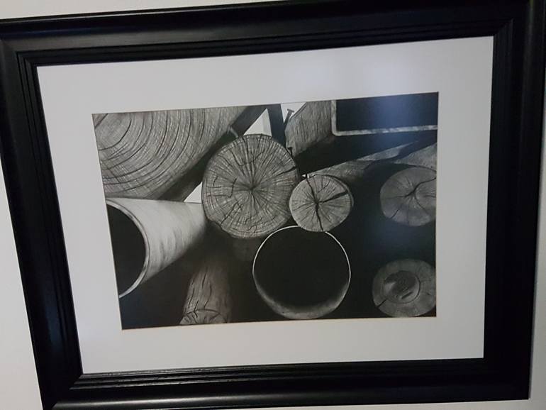 Original Modernism Floral Drawing by Lee Cordy-Staude