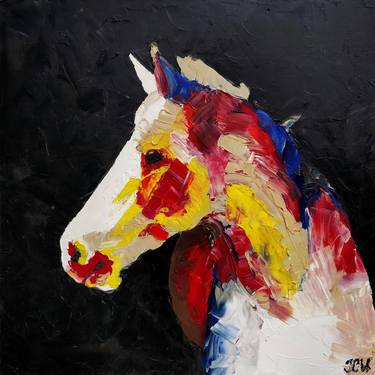 Original Fine Art Horse Painting by Jodie C Wells