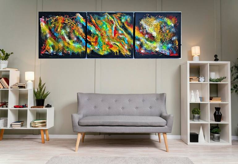 Original Art Deco Abstract Painting by Romeo Dobrota