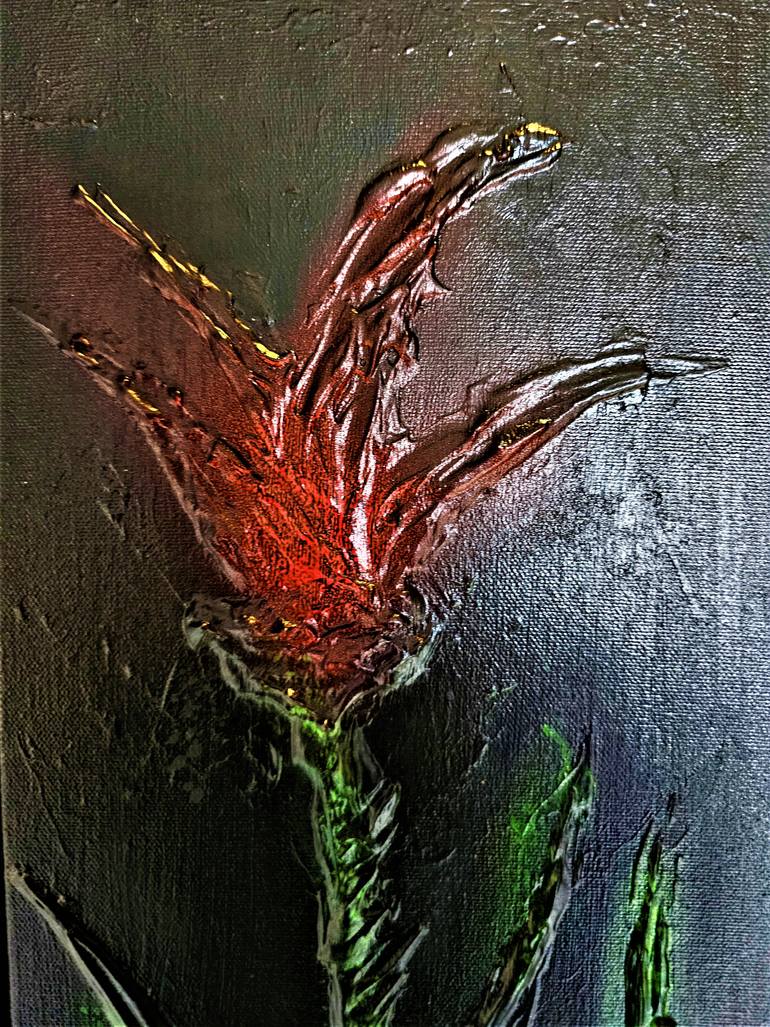 Original Art Deco Botanic Painting by Romeo Dobrota