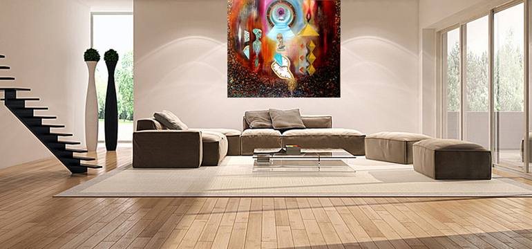 Original Art Nouveau Abstract Painting by Romeo Dobrota