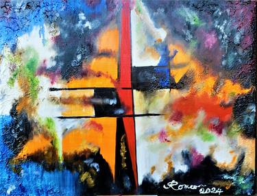 Original Art Nouveau Abstract Painting by Romeo Dobrota