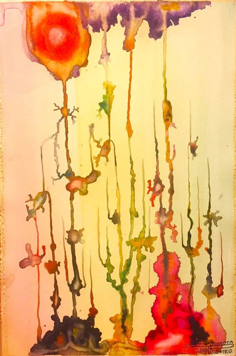 Original Painterly Abstraction Abstract Painting by Romeo Dobrota