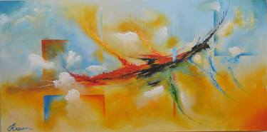 Flying, Acrylic on canvas, 24x48 inch, SKU 1091 thumb