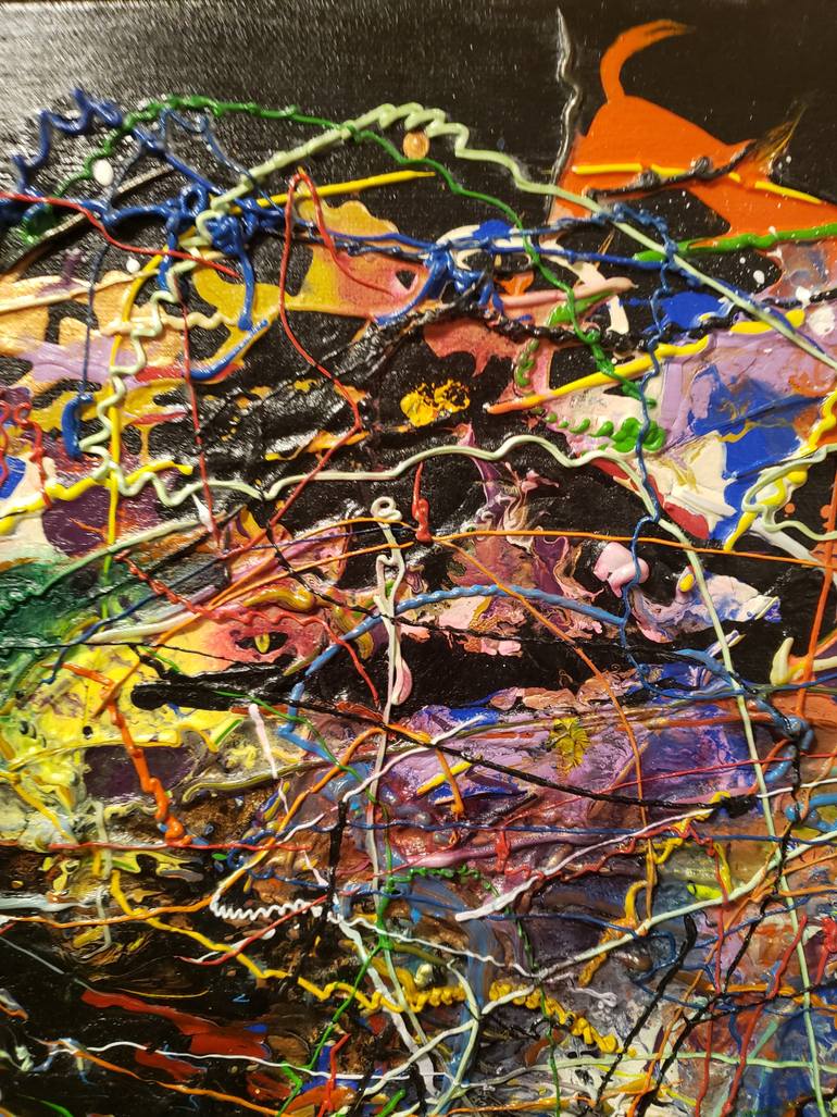 Original Art Deco Abstract Painting by Romeo Dobrota
