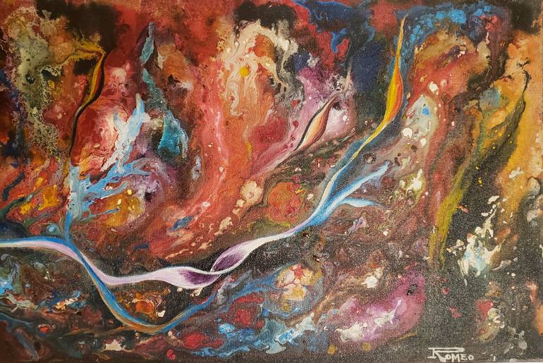 Original Fine Art Abstract Painting by Romeo Dobrota