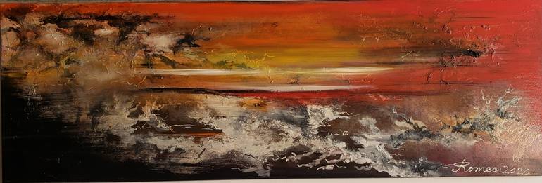 Heaven And Hell Oil On Panel 12x36 Inc 31x91 5 Cm 3 Sku 3056 Painting By Romi Dobrota Saatchi Art
