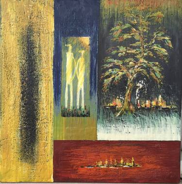 Me and You, Landscape in Ontario, organic beeswax on plywood, 24HX24LX1w inch, SKU 2041 thumb