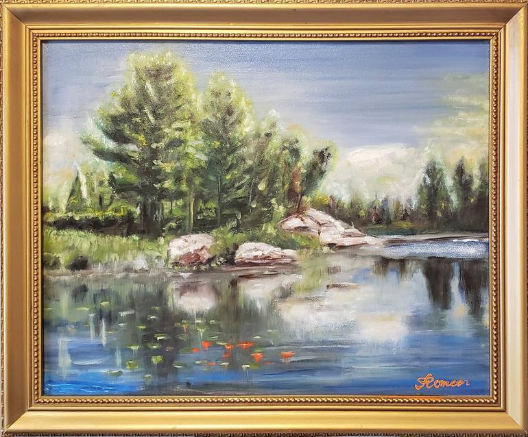 Original Impressionism Landscape Painting by Romeo Dobrota