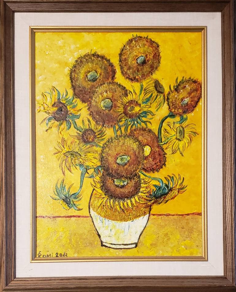 Original Fine Art Floral Painting by Romeo Dobrota