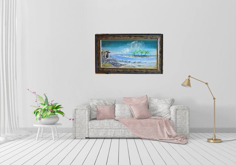 Original Impressionism Seascape Painting by Romeo Dobrota