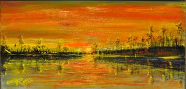 Sun set oil, with frame, 12HX24LX1W, SKU 3026 thumb