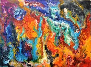 Original Art Deco Abstract Paintings by Romeo Dobrota