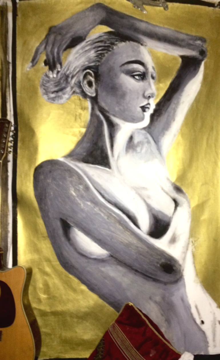 Original Dada Erotic Painting by vana Jane Smith