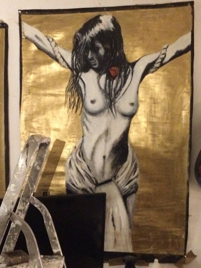 Original Dada Erotic Painting by vana Jane Smith