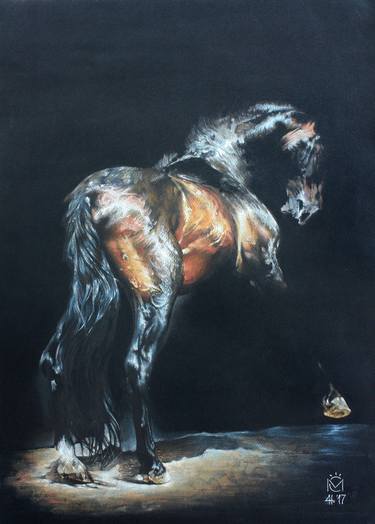 Original Fine Art Horse Drawings by Daniela Nikolova