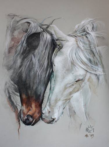 Print of Abstract Horse Drawings by Daniela Nikolova