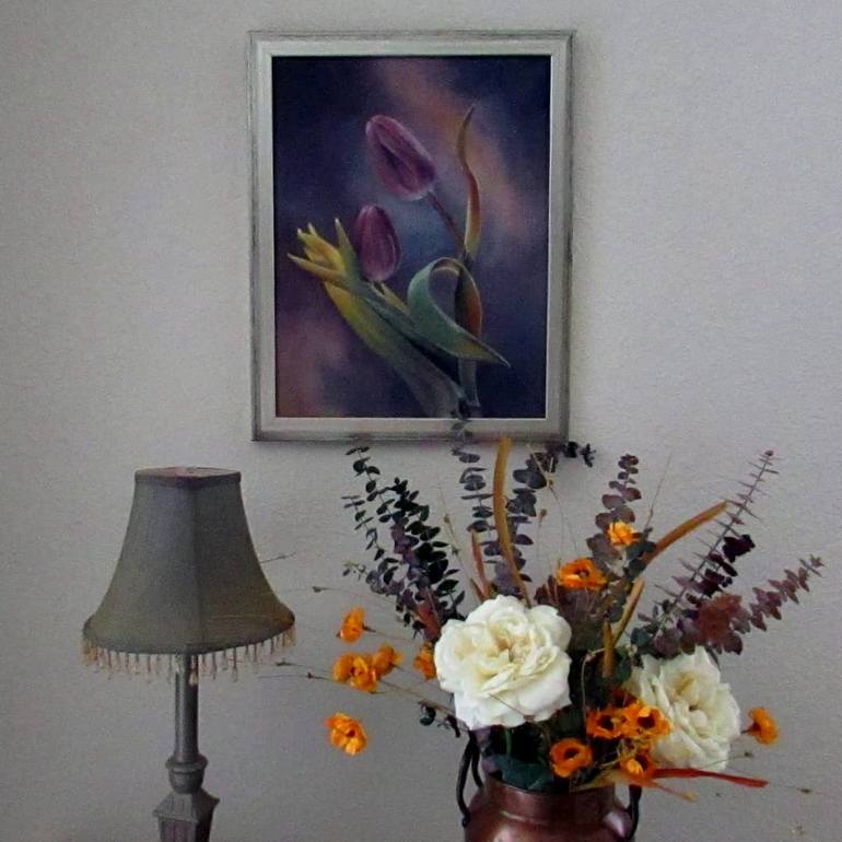 Original Figurative Floral Painting by Linda Lindall
