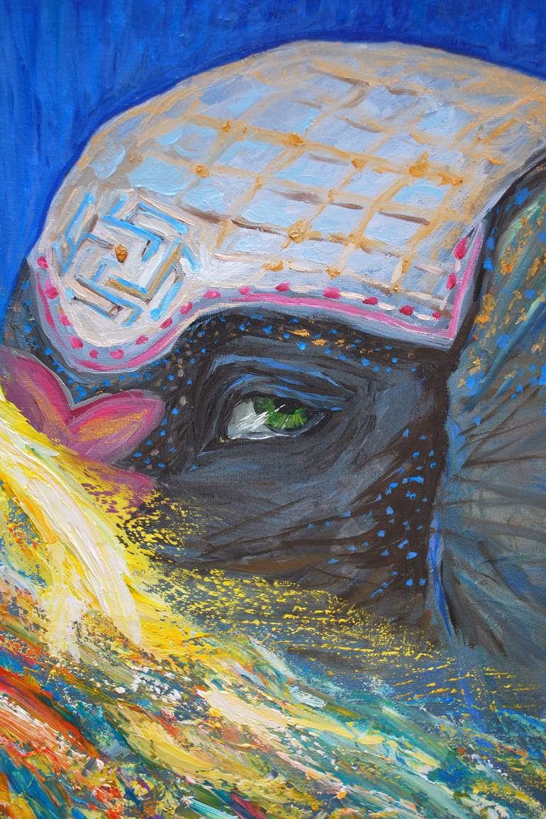 Original Art Deco Animal Painting by Olena Perevozna