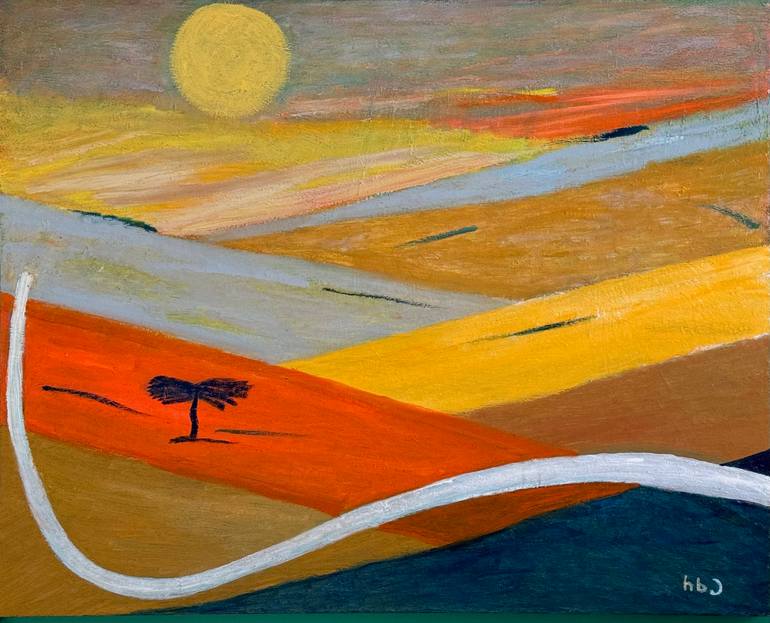 Original Landscape Painting by Rusudan Khantadze - Andronikashvili | Expressionism Art on Canvas | The way to the sun
