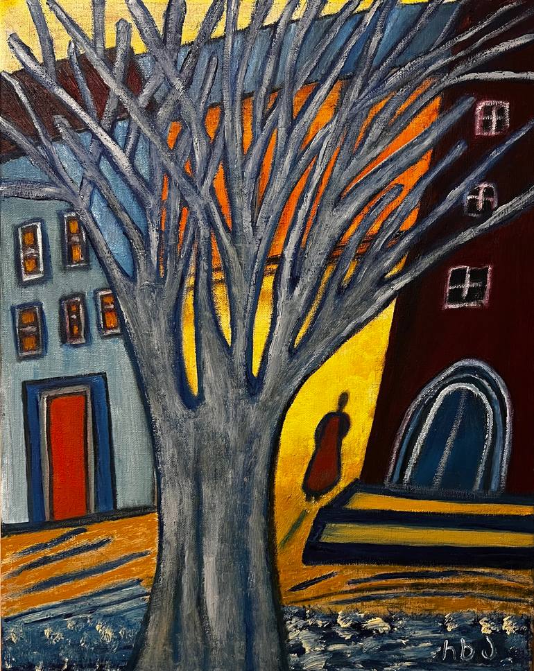 Original Architecture Painting by Rusudan Khantadze - Andronikashvili | Expressionism Art on Canvas | To the meeting
