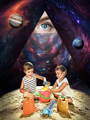 Print of Surrealism Children Mixed Media by Vitali Pikalevsky