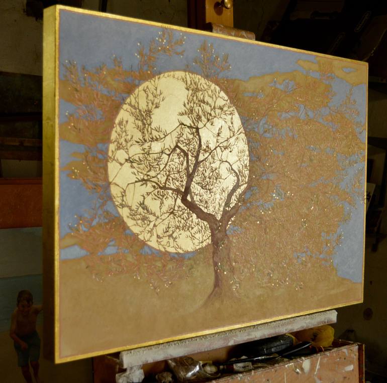 Original Realism Tree Painting by angus hampel
