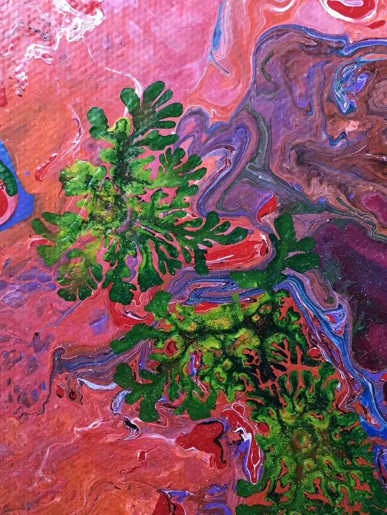 Original Abstract Expressionism Fish Painting by SERGE ZALIVATSKI