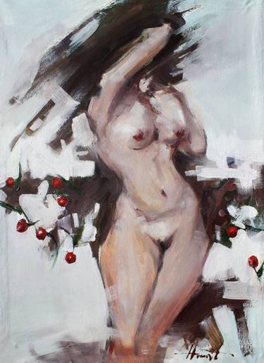 Original Expressionism Erotic Paintings by Henadzi Havartsou