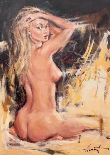 Original Figurative Nude Paintings by Henadzi Havartsou