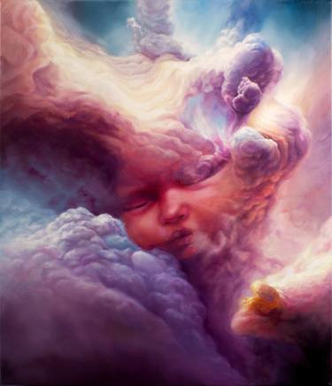 Original Symbolism Outer Space Paintings by Anton Kubalik