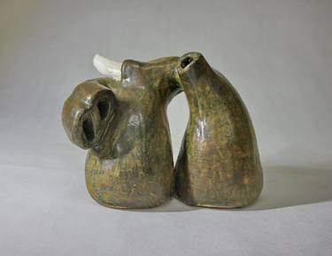 Sculptural elephant vase. Elephant sculpture.  Dried flower vase.Safari theme vase. Centerpiece elephant. thumb
