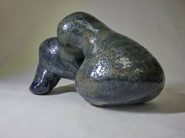 Handmade Crafts Sculpture. Decorative objects. Dark sculpture. Minimalism sculpture. Interior sculpture. Abstract ceramics. thumb