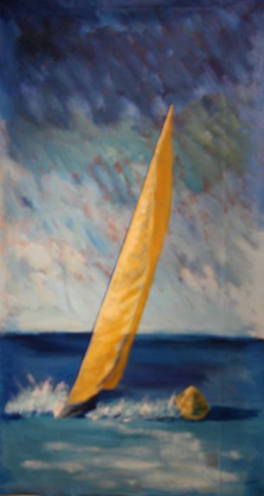 Original Expressionism Boat Paintings by Julia Michelle Dawson