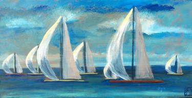 Original Fine Art Boat Paintings by Julia Michelle Dawson
