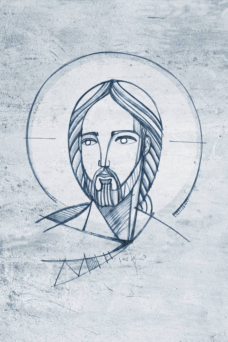 Jesus Christ friendly face Mixed Media by Bernardo Ramonfaur | Saatchi Art