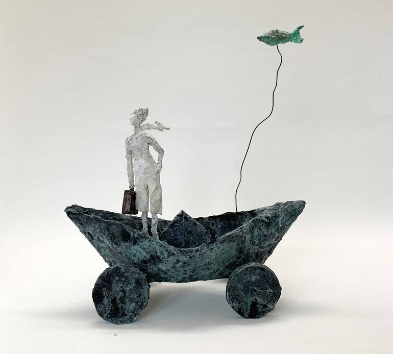 Original Boat Sculpture by Claudia Koenig - koenigsfigurine