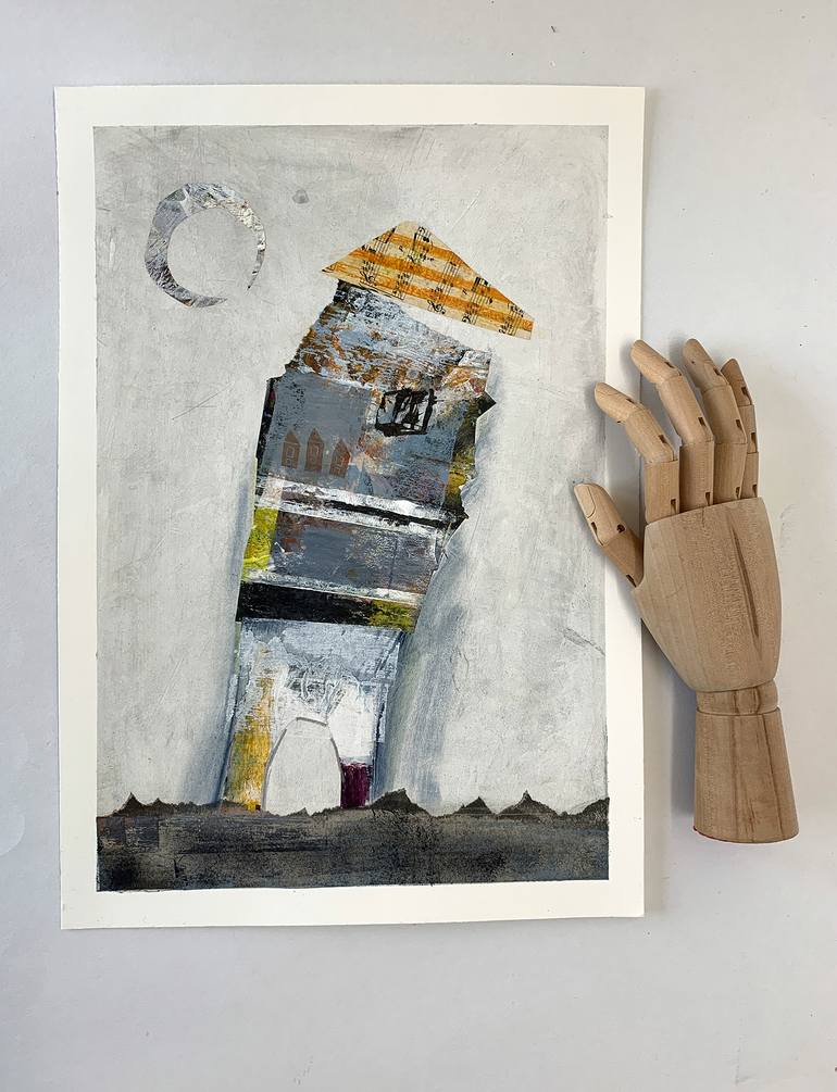 Original Abstract Architecture Painting by Claudia Koenig - Koenigsfigurine