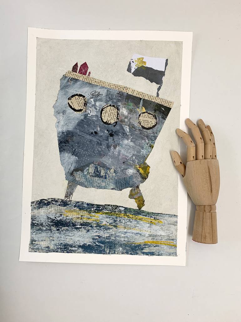 Original Abstract Boat Painting by Claudia Koenig - Koenigsfigurine