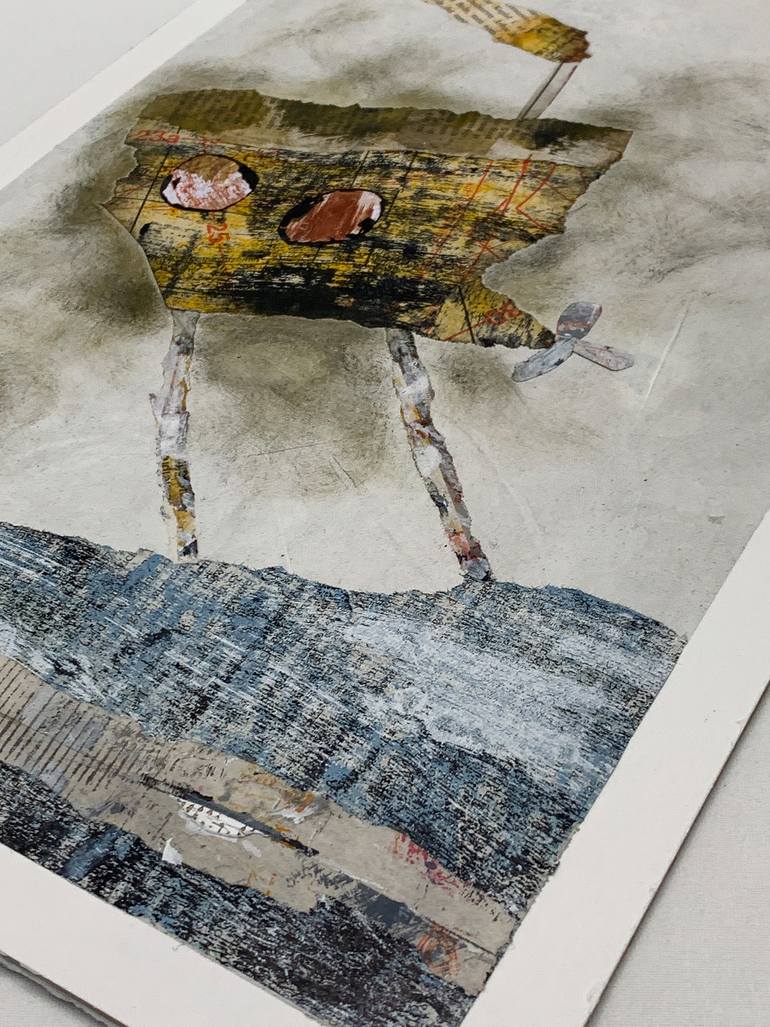 Original Abstract Boat Painting by Claudia Koenig - Koenigsfigurine